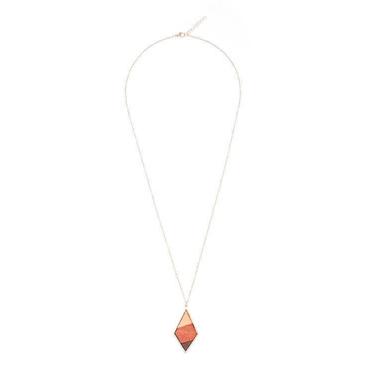 Sautoir en bois trio losange pendentif-long-femmes-collier