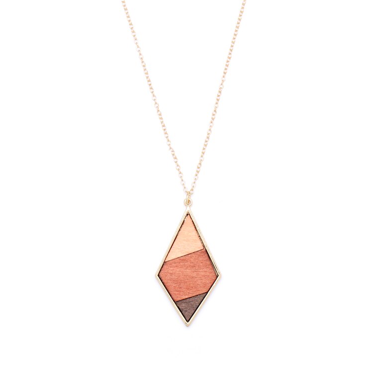 Sautoir en bois trio losange pendentif-long-femmes-collier