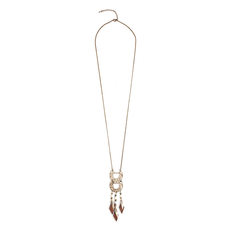 Femmes-en-bois-pendentif-collier-Vintage-Antique-plaqu-or-pierre-naturelle-bois-perle-pendentif-longue-cha