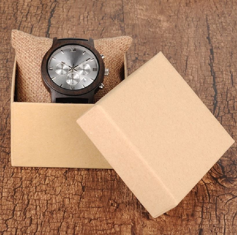 montre bois silver carton