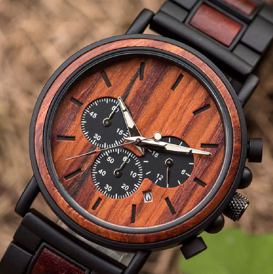 montre bois chronographe Design 4