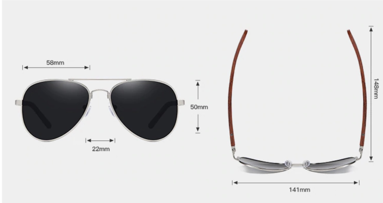 lunettes bois aviateur dimensions