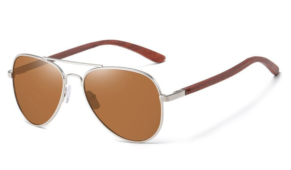 Lunettes en bois mixte - Aviator