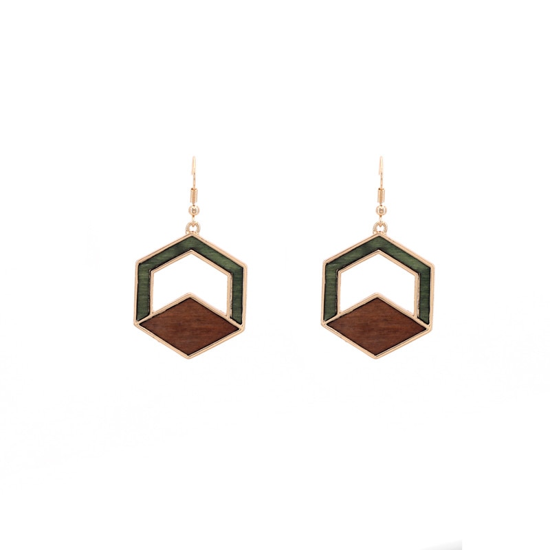 Boucles d'oreilles vertes et dorés à moduler UPLA - Vesna Garic