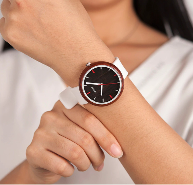 montre bois femme bubble porte