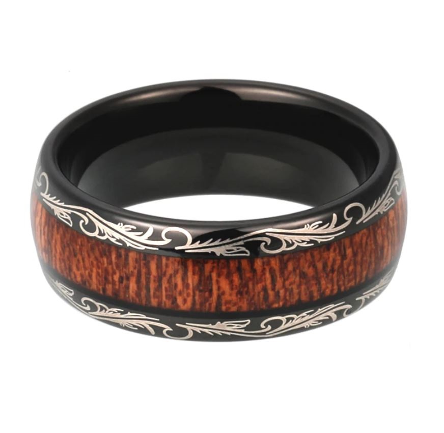 bague en bois tungstene celtique 2