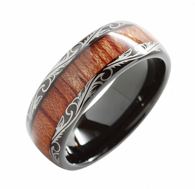 bague en bois tungstene viking
