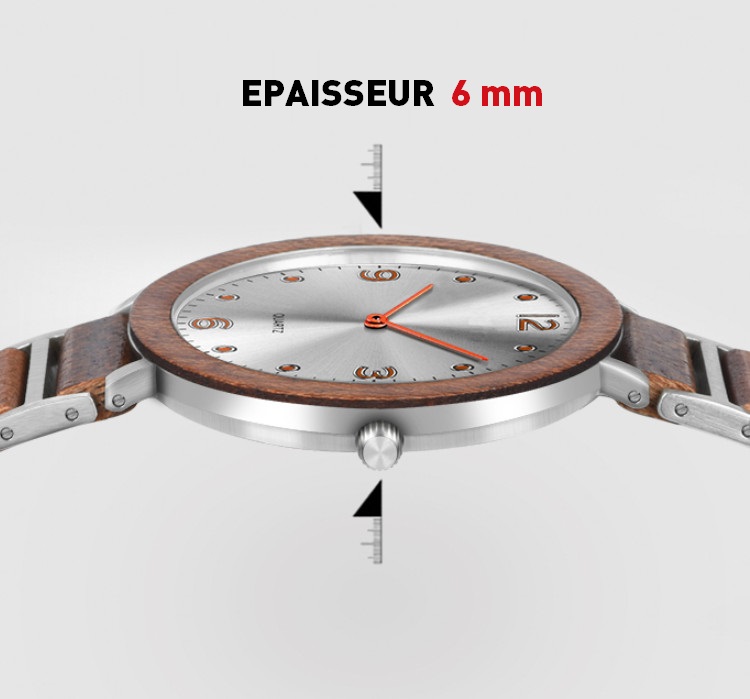 montre en bois mixte silver arbrobijoux