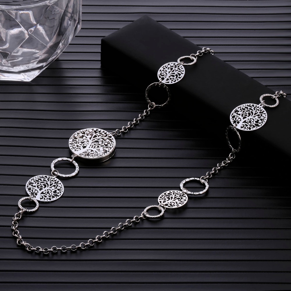 Arbre-de-vie-en-or-Multi-pendentif-longue-cha-ne-collier-pour-femmes-creux-cristal-chandail