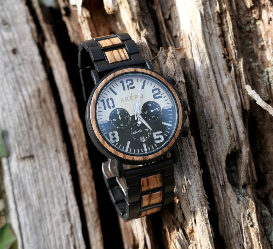 montre en bois homme aviateur