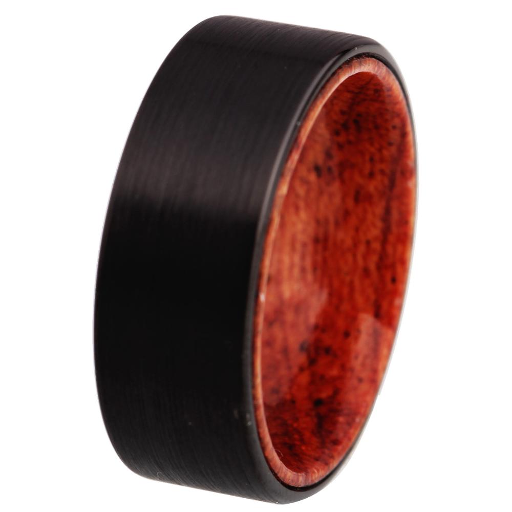 Bague-homme-bijoux-de-mariage-pour-femme-tuyau-noir-mat-avec-bague-en-bois-tungst-ne