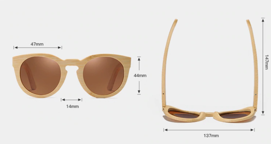 lunettes en bois oeil de chat bambou dimensions