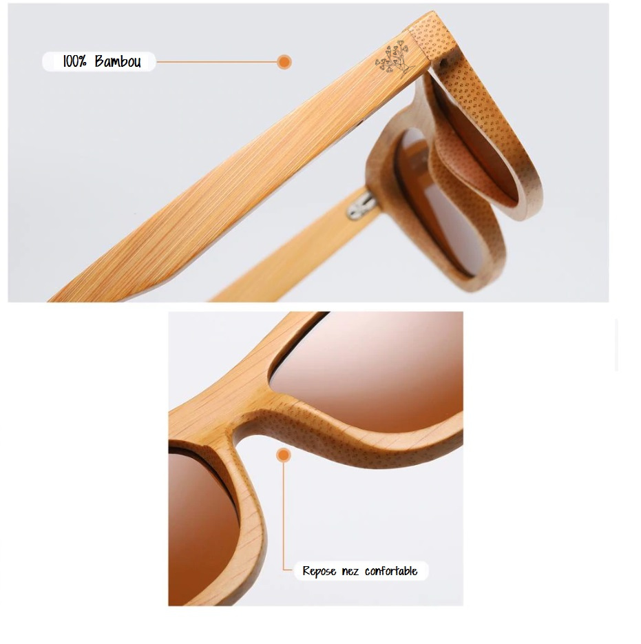Lunettes bois bambou intemporel details