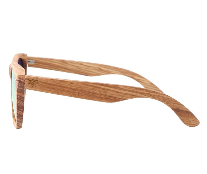 Lunettes soleil en bois wayfarer zebra lateral