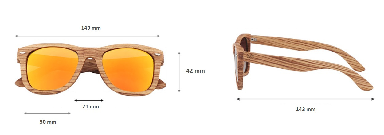 lunettes en bois wayfarer zebra caracteristiques techniques