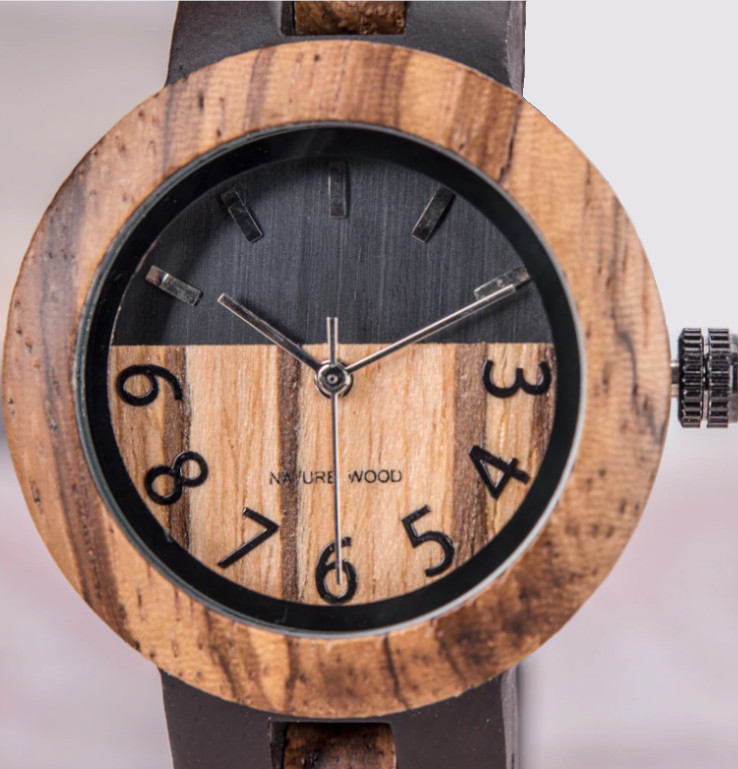 montre en bois femme modele subtilité wood zebre
