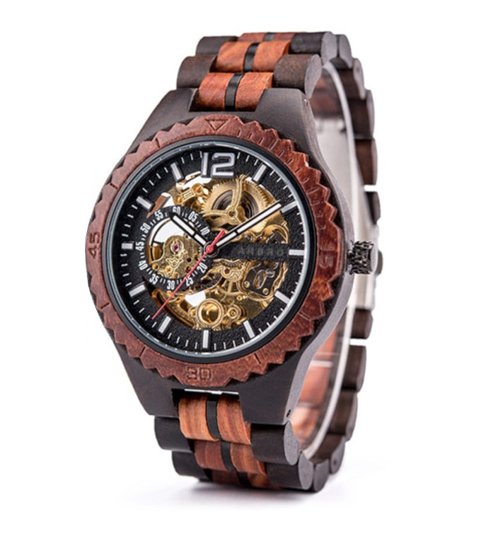 Montre en bois automatique homme ou femme, personnalisable