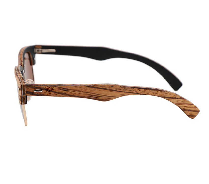 lunettes en bois clubmaster vue latérale