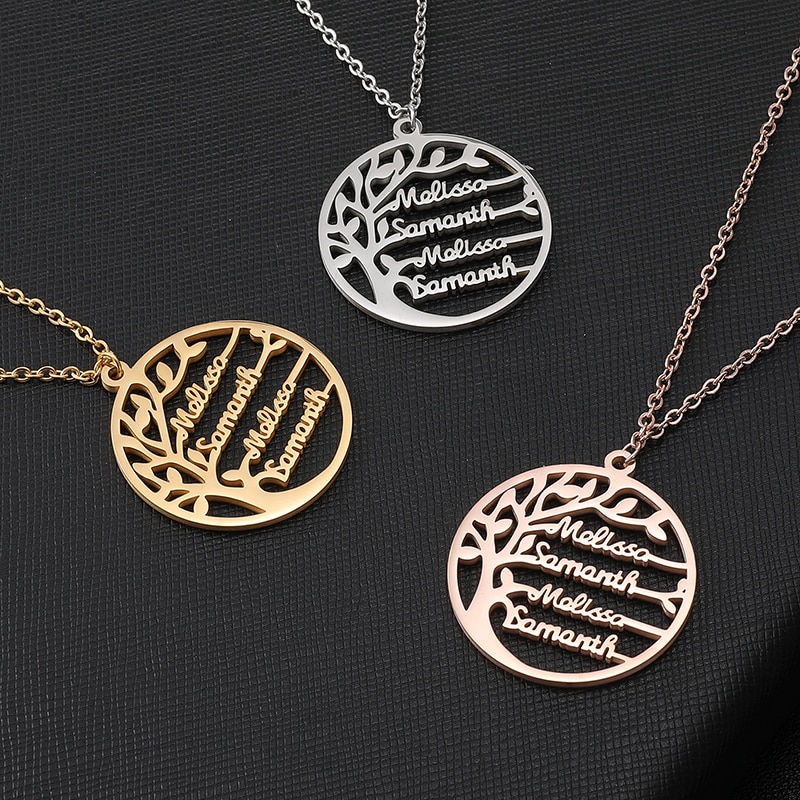 Collier Arbre de vie Prénoms personnalisés