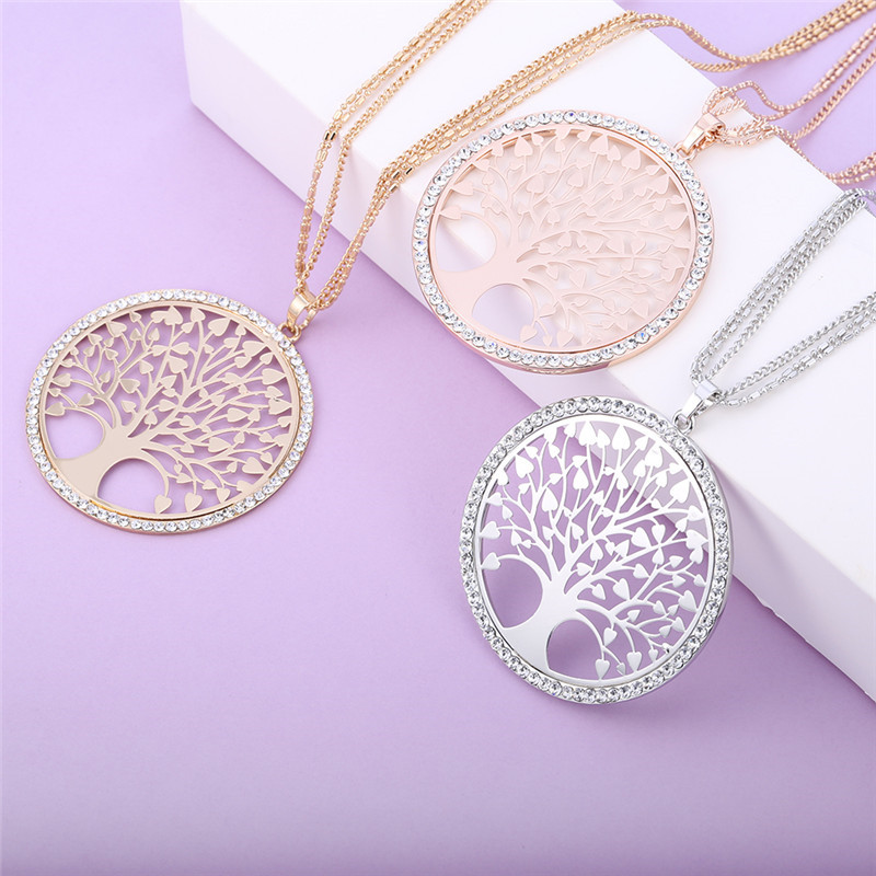 Grand pendentif arbre de vie zirconium