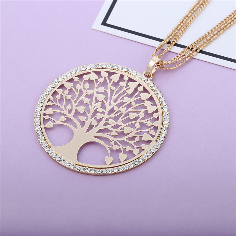 Grand pendentif arbre de vie zirconium