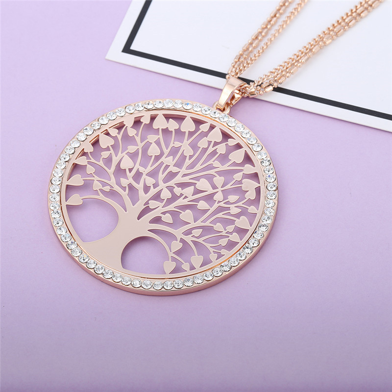 Grand pendentif arbre de vie zirconium