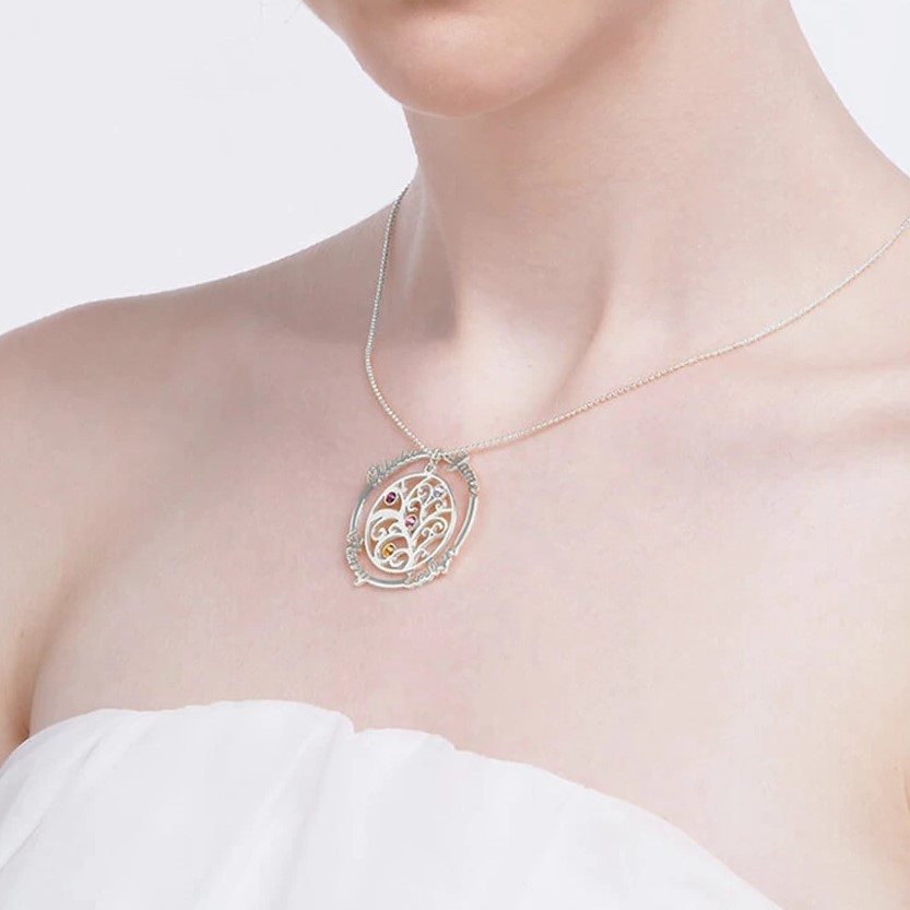 Collier personnalisé prénoms argent