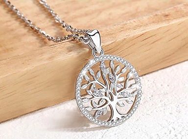 Collier arbre de vie argent zirconium