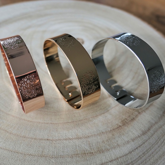Bracelet jonc ajustable arbre de vie or rose argent