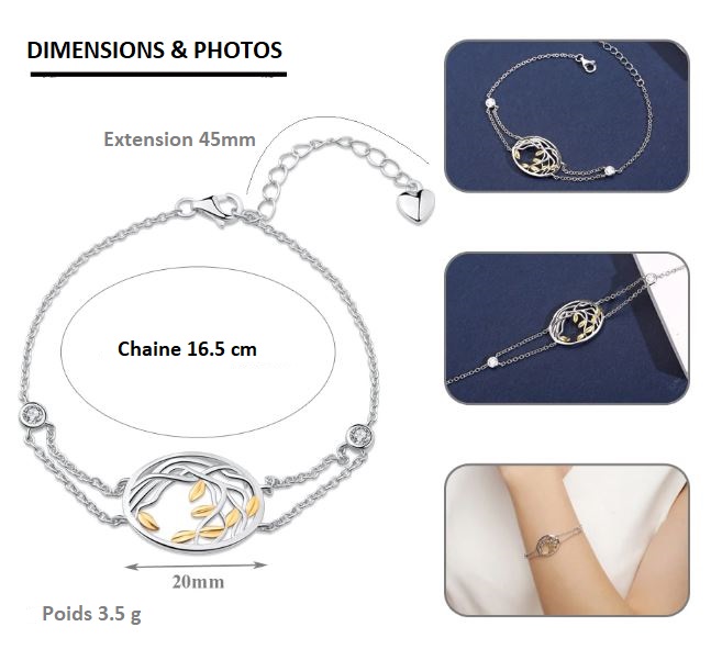 Bracelet argent arbre de vie