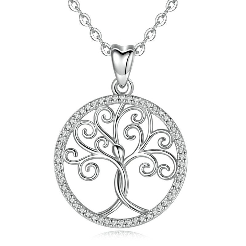 collier pendentif arbre de vie stylisé spirales femme