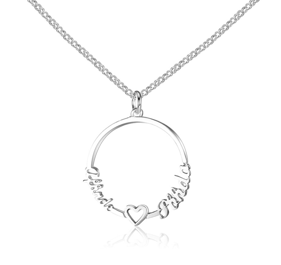 Collier pendentif cercle Argent - Prénoms