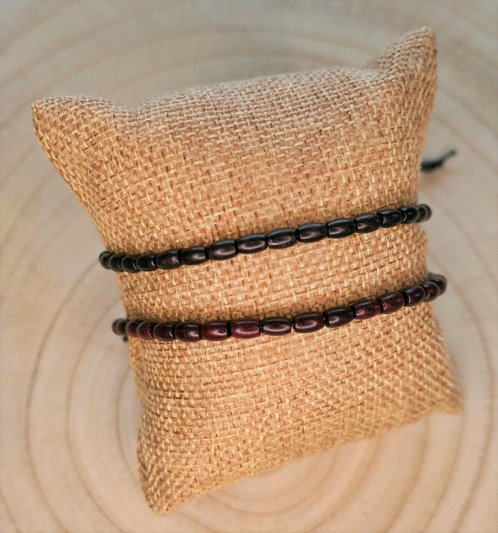 Bracelet fines perles en bois