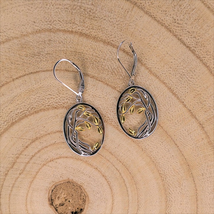 Boucles doreille pendantes en argent