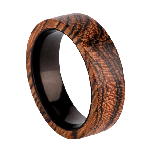 Bague de mariage en bois et titane