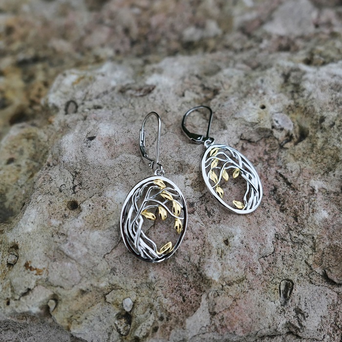 Boucles doreilles pendantes en argent