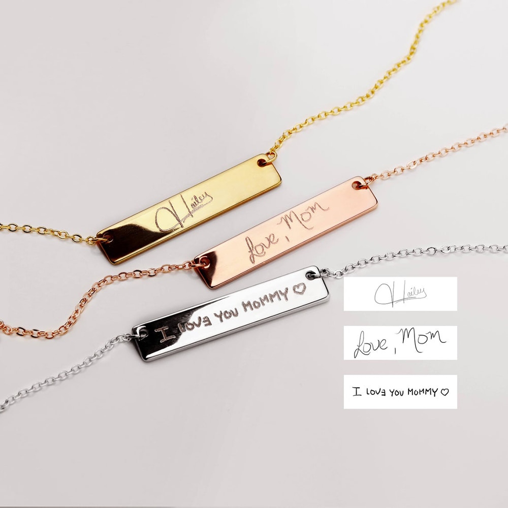 Collier personnalisé écriture gravée