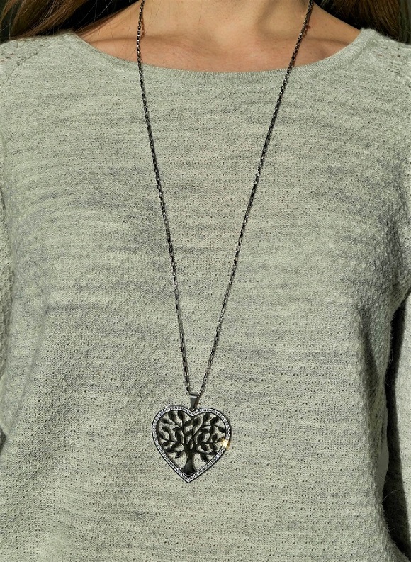 Pendentif sautoir coeur argent
