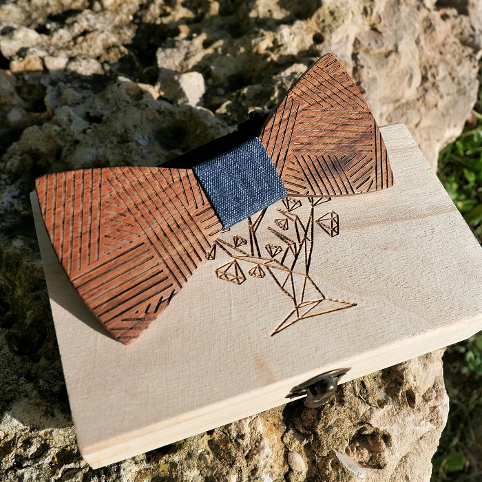 Noeud papillon en bois homme