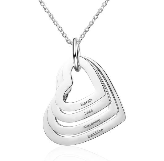 Collier coeur personnalisé prénoms
