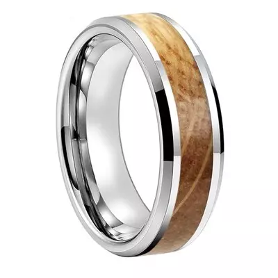 Bague en bois de fût de whisky et tungstène