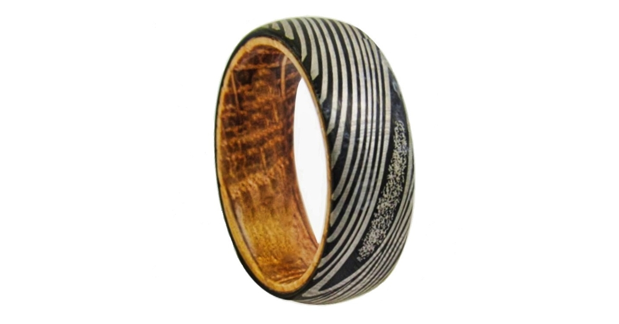 Bague Tungstène Bois ou mm Damas Bagues Alliances