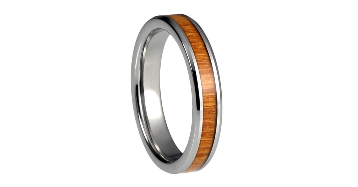 Bague Tungstène Bois mm Argent Simplicité Arbrobijoux