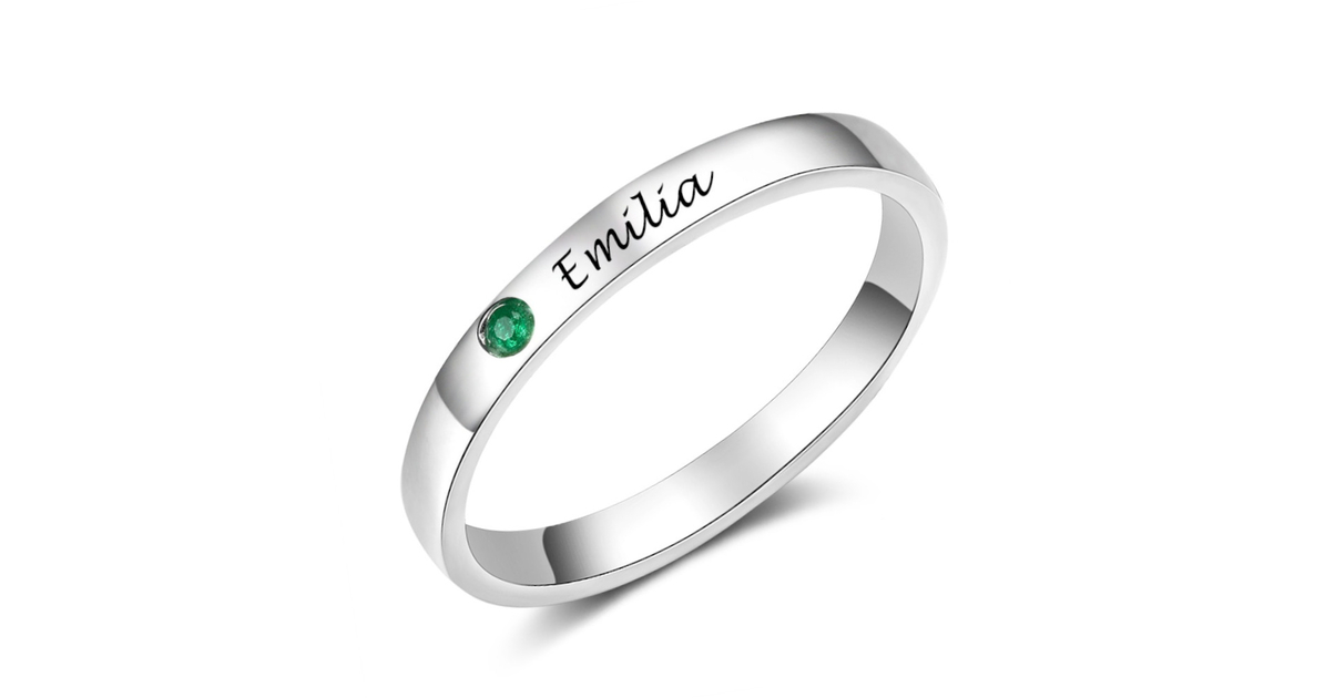 Bague personnalisée Argent prénom pierre Finesse Arbrobijoux