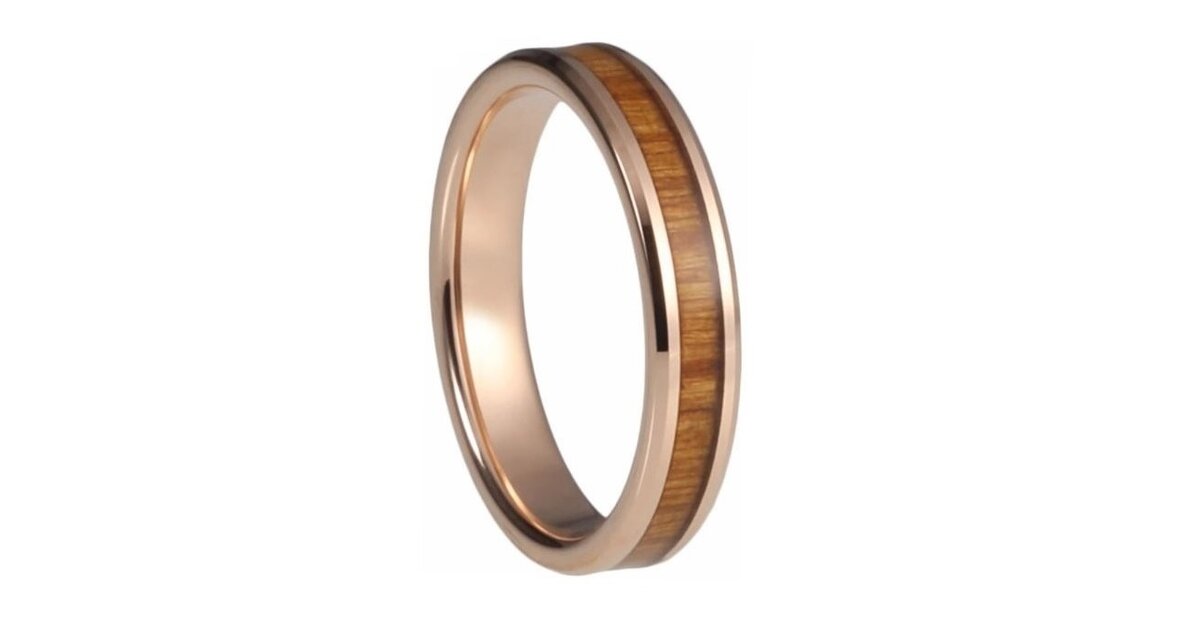 Alliance Tungstène 2 Mm - Or Rose/Argent - Hypoallergénique - Pour Homme Et Femme