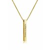 Collier barre gravé personnalisé en or, 4 faces à graver