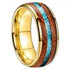 Bague Tungstène & Fut & Turquoise - 8 mm - Or