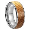 Bague Tungstène & Fut - 6 ou 8 mm - Chêne - Argent