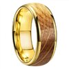 Bague Tungstène & Fut - 6 ou 8 mm - Chêne - Or