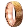 Bague Tungstène & Fut - 6 ou 8 mm - Chêne - Or rose